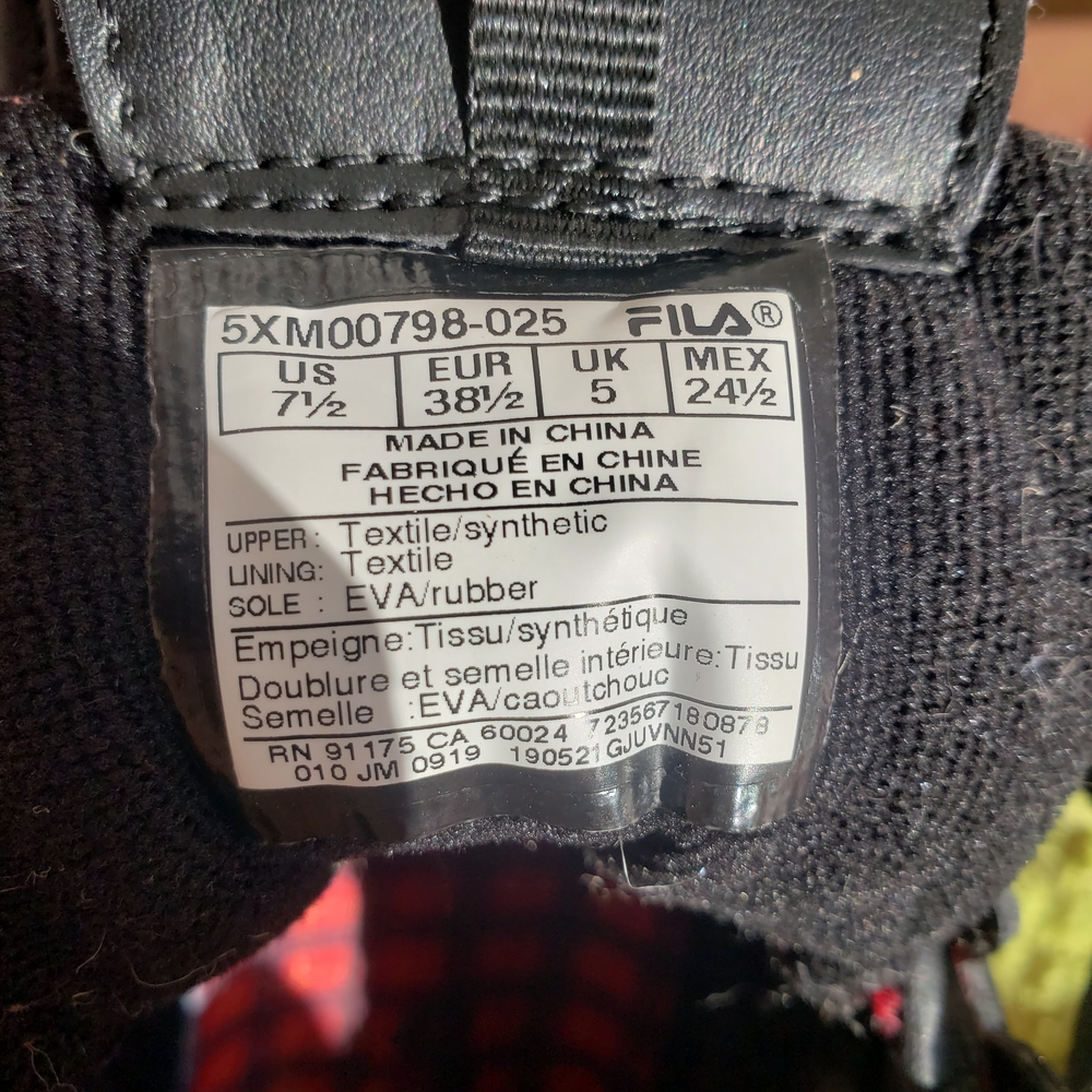 FILA Disruptor II Red & Black Plaid Sneakers - Picture 8 of 8